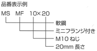 ミニフランジ付きスタッド(MF型) 品番表示例